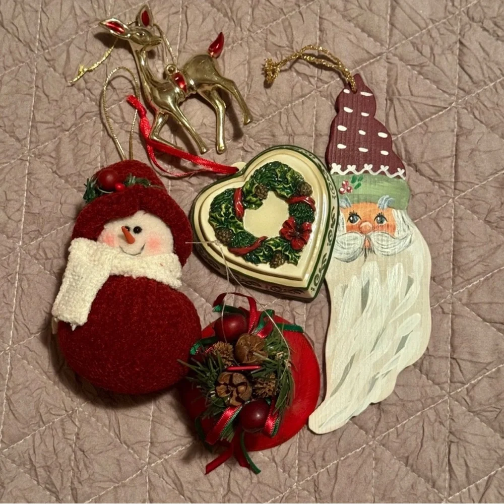 5 Festive Christmas Ornaments Country Traditional Rustic